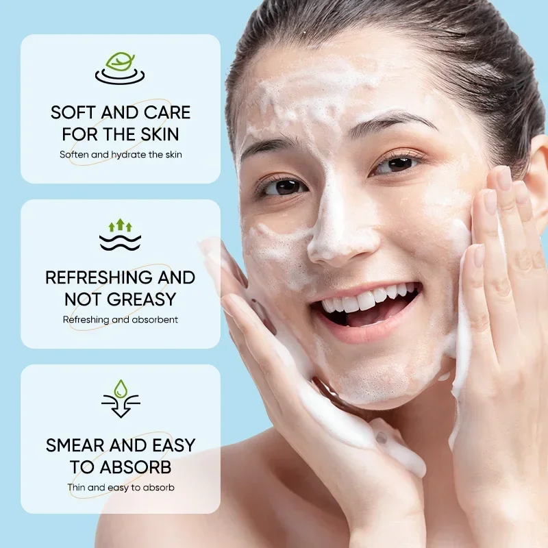 120ml  Cleansing Mousse Moisturizing Aloe Vera Refreshing Facial Cleanser Face Wash Skin Care Products 4