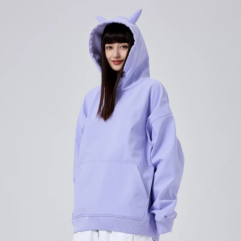 DOOKSNOW Winter Men And Women's Warm Waterproof Windproof Ski Sweatshirt Hooded Snow Coats Outdoor Sports Snowboarding Jacket