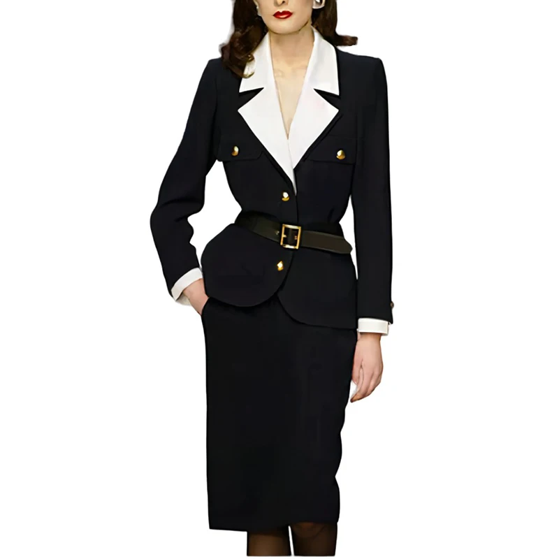 

Женский дизайнерский комплект из двух предметов, Топ с длинным рукавом и юбка в стиле пэчворк, модель NP1981N, 2023