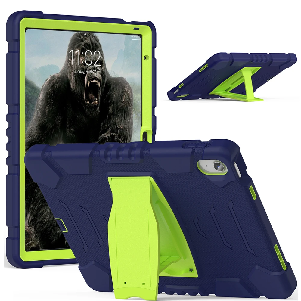 

For Apple iPad 10th Gen 2022 10.9 inch A2696 A2757 A2777 Case Kids Safe Armor Shockproof PC Silicon Hybrid Stand Tablet Cover