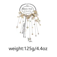 Colliers cascade rétro exagérés en alliage avec étoiles, lune et pampilles pour femmes, style Y2K Hiphop Punk, chaîne de clavicule, bijoux de fête, cadeaux 5
