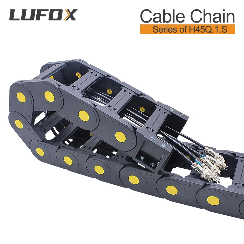 High quality 1-meter cable drag chain. Series of H45Q.1.S-Bridge type open of both side