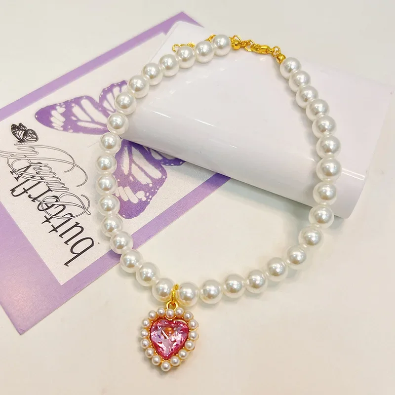 Title 12, Adjustable Pet Pearl Necklace Accessories for C...