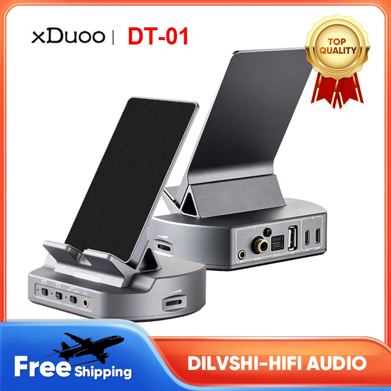 

XDUOO DT-01 HiFi поворотный стол для телефона DT01 USB преобразователь в коаксиальный/оптический/AUX PCM384 DSD256 телефонная зарядка ES9038Q2M DAC сигнал
