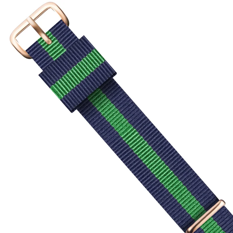 Premium Rose Gold & Silver Nylon Strap Watch