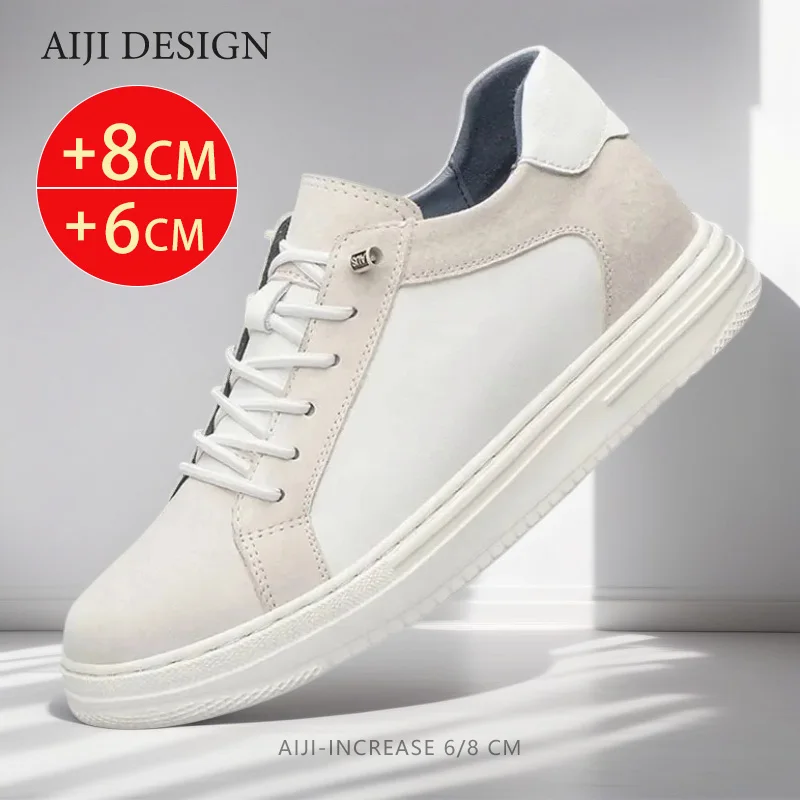 Luxury mens elevator shoes height increase invisible 8cm heighten increasing sports sneakers elevate taller lift leather shoes
