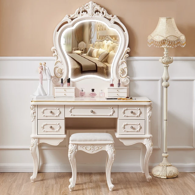 Woman Bedroom Dressing Table White Makeup Nordic Drawer Dressing Table  Multifunctional Woman Tocador Maquillaje Home Furniture - AliExpress