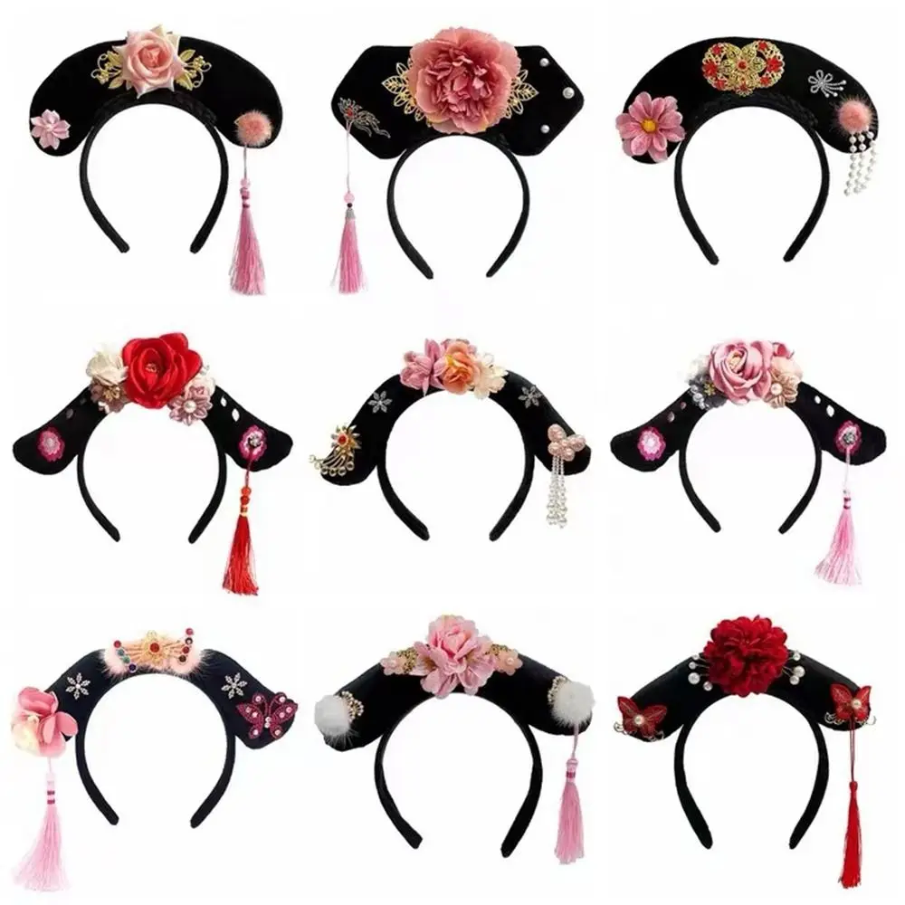 

Hanfu Headdress Flower Royal Court Headwear Hanfu Hair Hoop Chinese Style Headwear Ancient Style Headwear Antique Headband