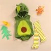 0-24months Unisex Baby Cosplay Rompers Set Green Avocado-Shaped Romper Stockings Infant Boy And Girls Stage Performance Bodysuit 2