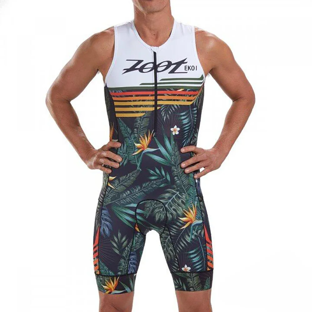 Men Cycling Jersey – Sleeveless Triathlon Cycling Wear with Breathable Shock Proof Pad