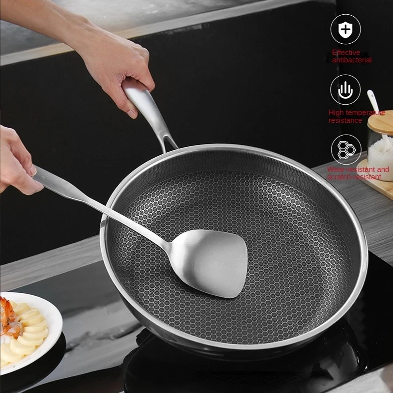 Padella in acciaio inox a nido d'ape cottura a doppia faccia antiaderente  Non rivestito a schermo intero frittata bistecca Pancake pentole cucina