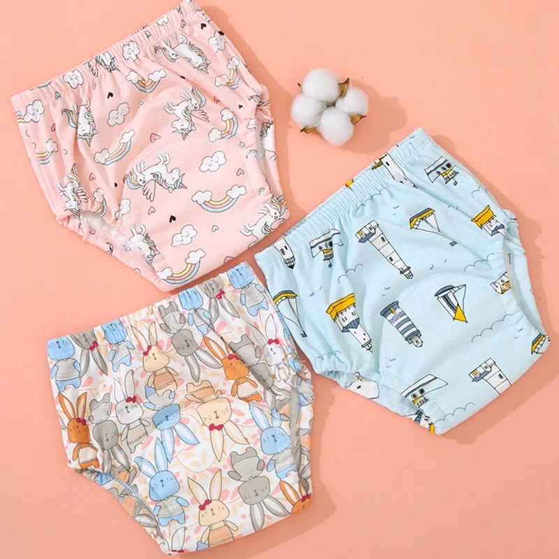 

6 Layer Cotton Training Pants Waterproof Reusable Infant Shorts Underwear Cloth Baby Diaper Nappies Panties Nappy Changing