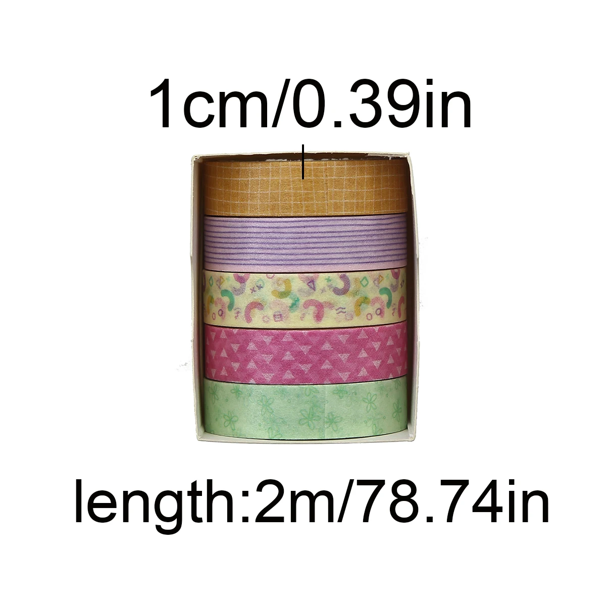 저널링용 레트로 와시 테이프 5롤, DIY 스크랩북, 노트북, 컵, 공예 장식, 학생용품에 적합