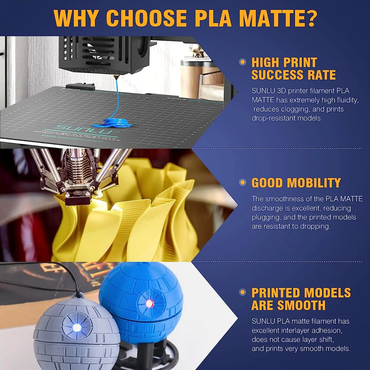 Sunlu Jayo-pla Materiais de Filamento Lisos para Impressora 3d e Caneta 3d Filamento de Ferida de Neoprene de Superfície Lisa 175 mm 1kg - Imagem 3