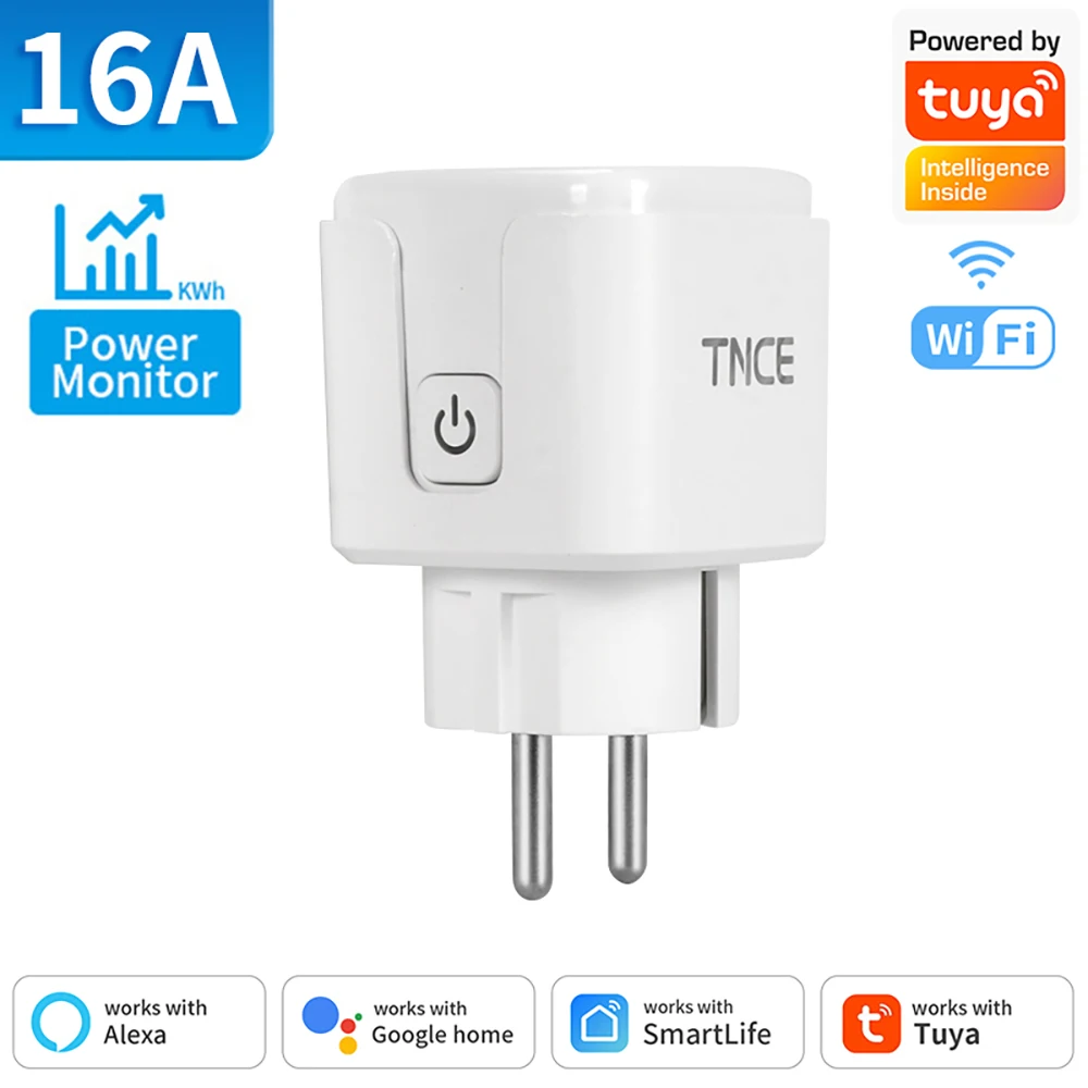 TNCE Tuya Wifi/Zigbee3.0 스마트 플러그 16A/20A 스마트 소켓 전력 모니터 원격 제어 음성 제어 Alexa Google 홈과 함께 작동