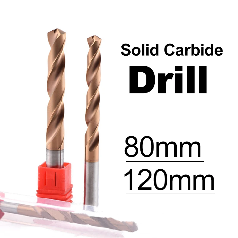 Trapano In Metallo Duro Integrale Cnc 80/120Mm Punta Elicoidale In Acciaio Al Tungsteno Lunga Per Acciaio Inossidabile Ghisa Acciaio Legato Acciaio Al