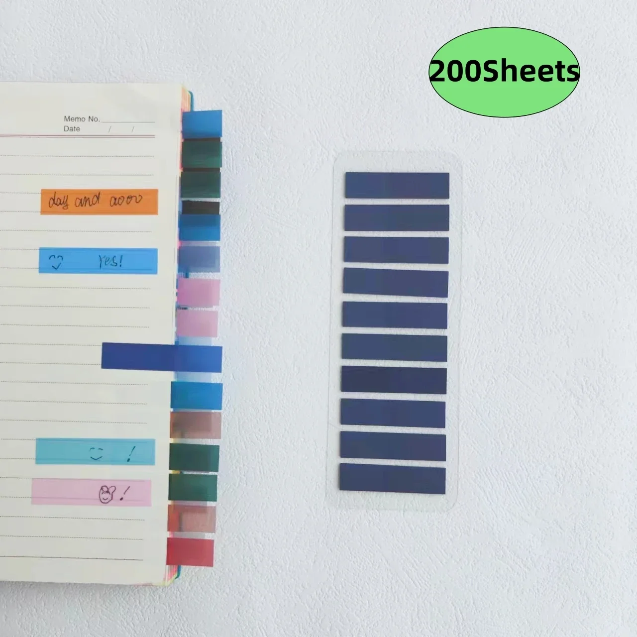 200 Sheets Transparent Sticky Note Self-Adhesive BookMarker Annotation Reading Book Clear Tab Kawaii Cute Stationery 6