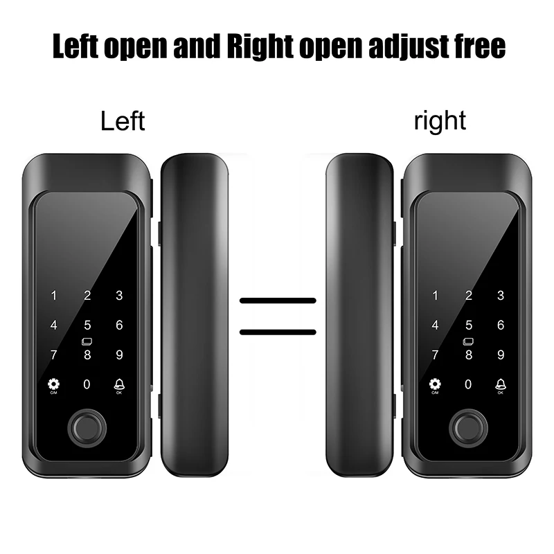 Waterproof Glass Door Fingerprint Lock Outdoor Password Lock Free Opening Framed Door Rainproof Storefront Electronic Smart