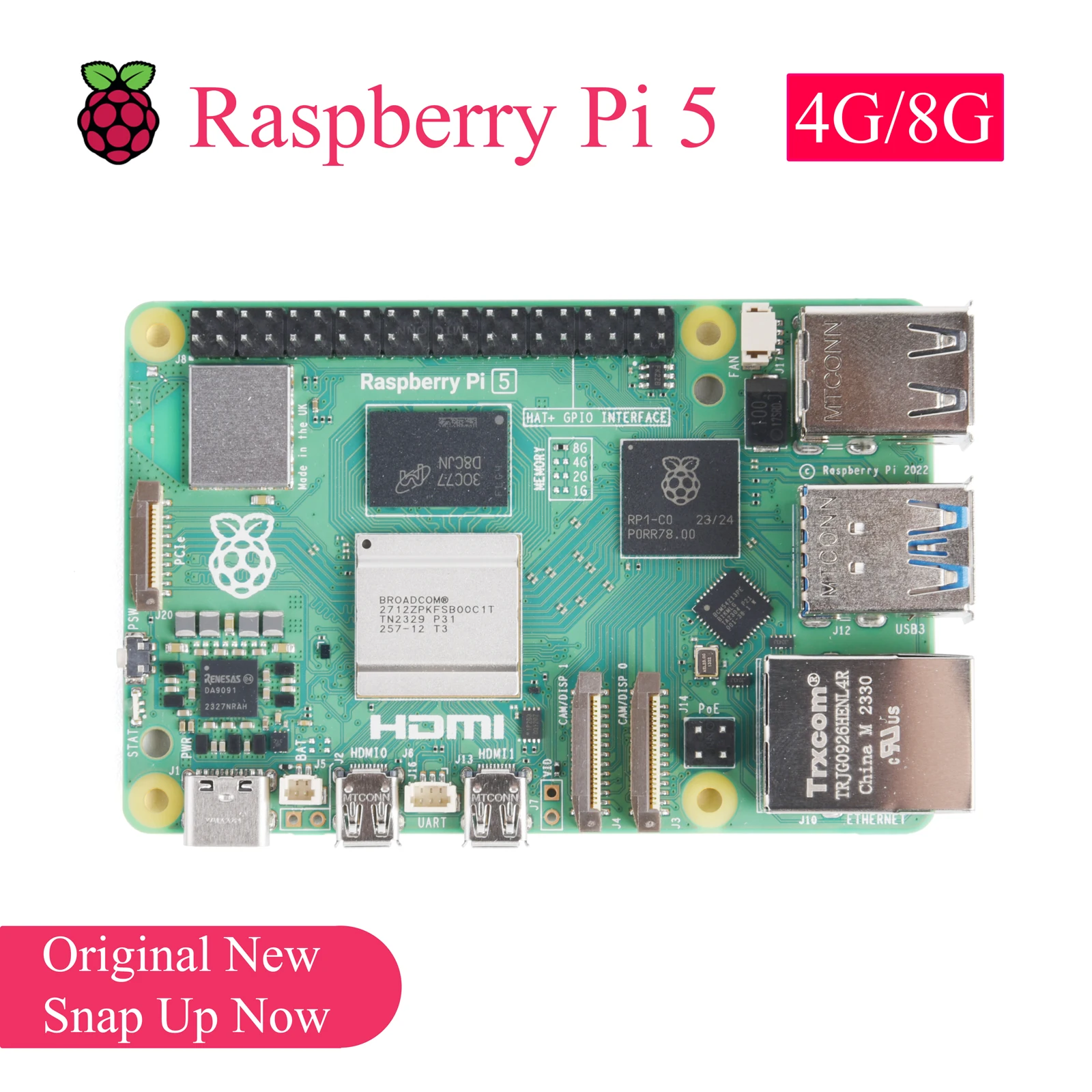 1 sztuka oryginalna Raspberry Pi 5 4B 3B + 3B płyta rozwojowa 1G 2G 4G 8G Broadcom 4 rdzeniowe CPU dla DIY edukacja domowa przemysłowa