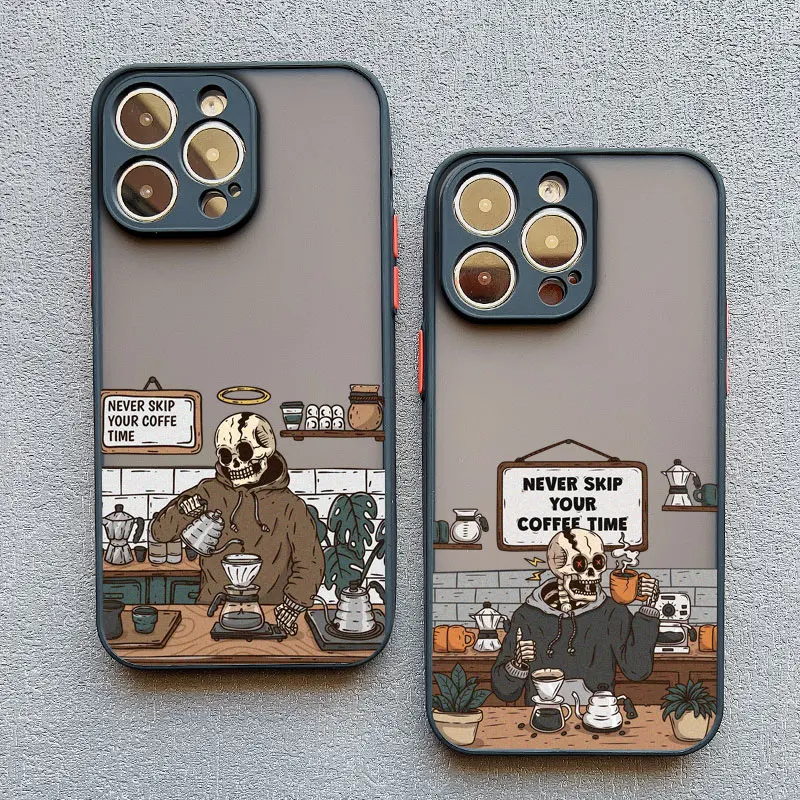 Skull Coffee Trendy Phone Case - Shockproof Design