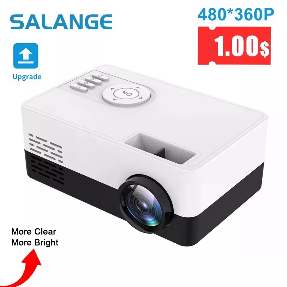 Salange Mini Projector J15 Pro, 480*360 Support 1080p Usb Mini Beamer