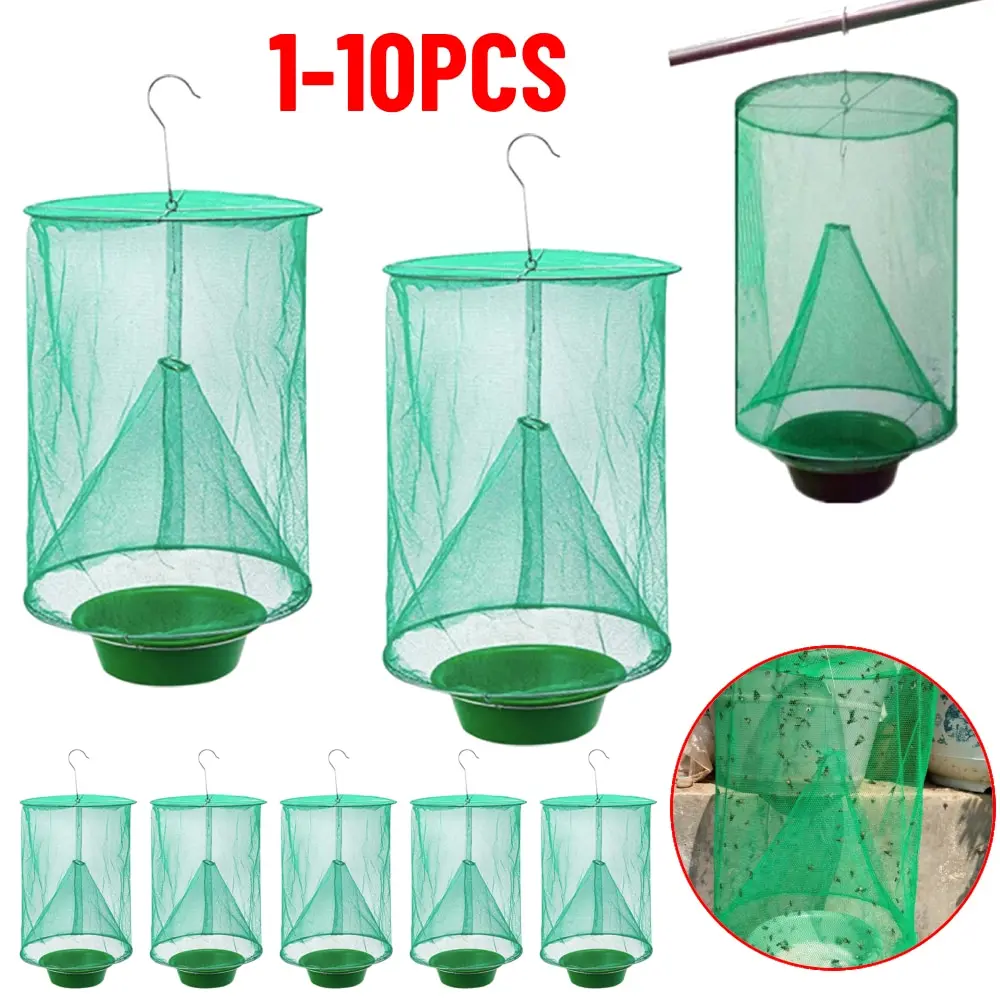 

1-10pcs Hanging Fly Catcher Trap Pest Control Cages Garden Insect Trap Cage Farm Net Traps Fly Traps Outdoor Flycatcher Killer