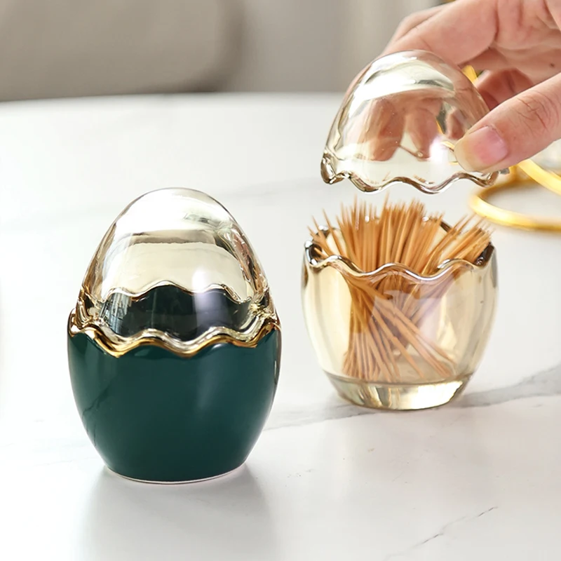 Nordic Simple Egg shaped Jewelry Box Transparent Glass Jar Home