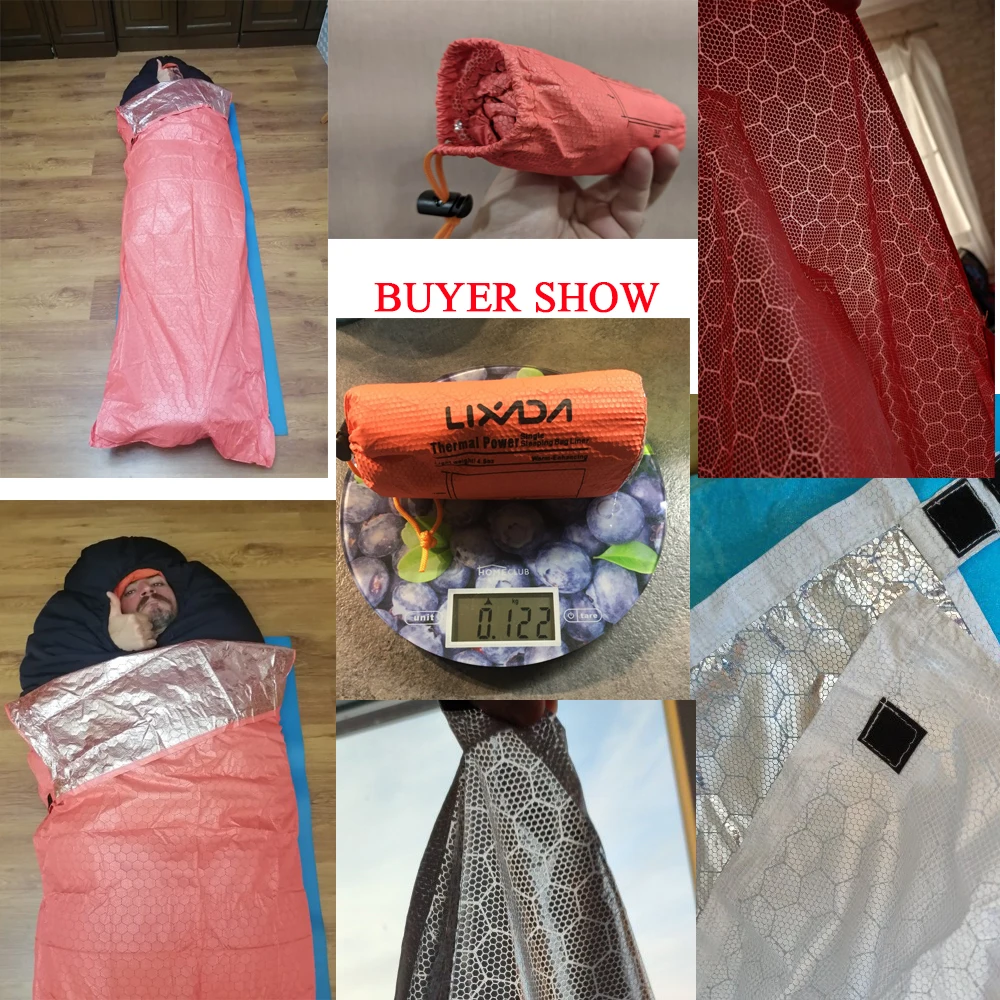 LIXADA Reusable Camping Ultralight Sleeping Bag Survival Tourism Hiking Climbing Single Sleeping Bag Keep Warm Pouch 200*72cm