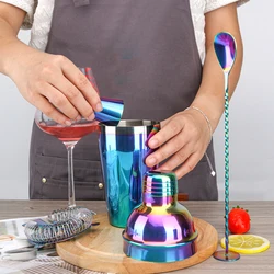 Deluxe Cocktail Shaker Set: Premium 4 - Piece Bar Tool Collection (Rainbow Color)