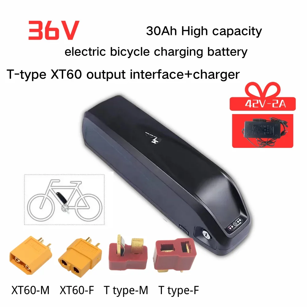 

Free Shipping 100% New Electric Bicycle Lithium Battery Waterproof 36V 30Ah Large Capacity Rechargeable Battery+42V Charger