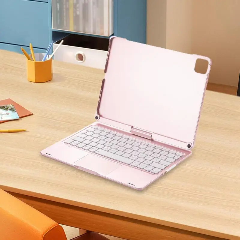 360 Degree Rotating Keyboard Backlit Wireless Protective Keypad Rainbow Light Keypad Protective Tablet Keyboard Tablet Accessory