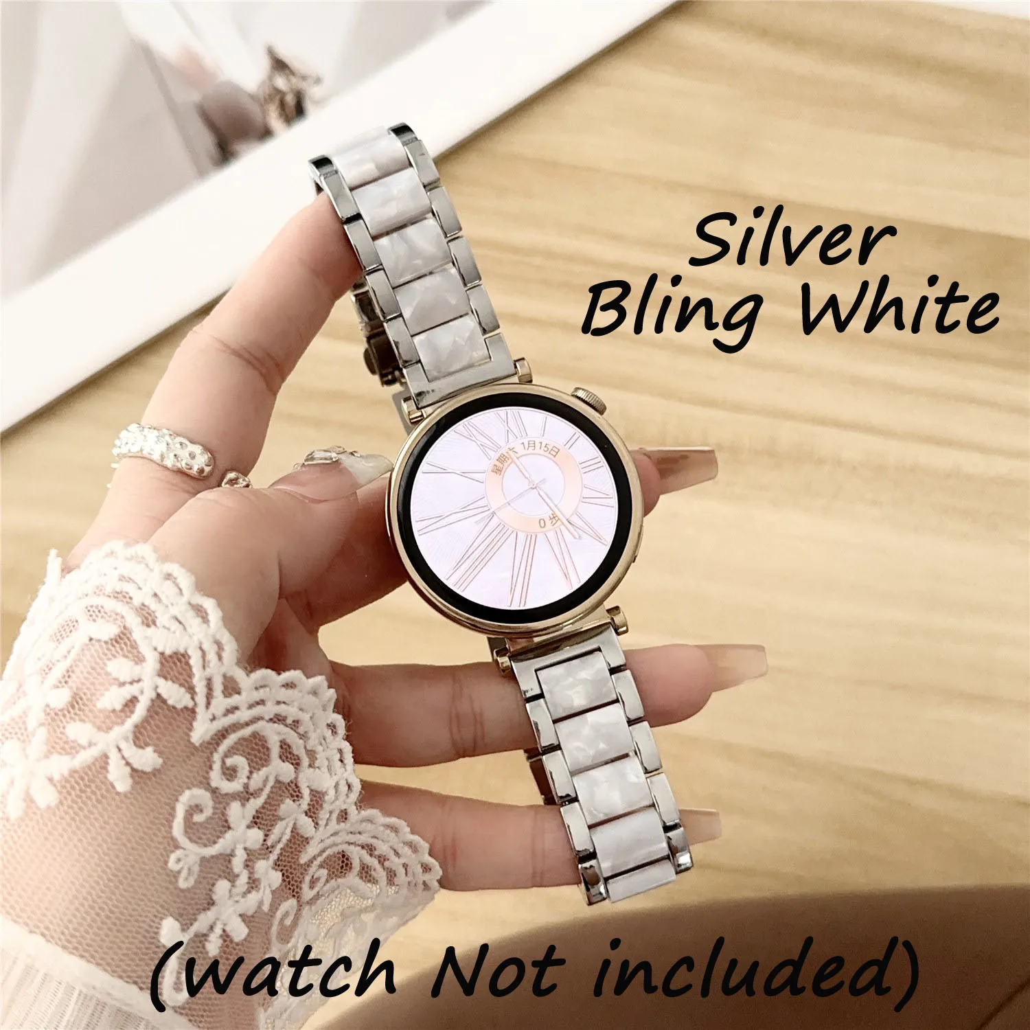 Colorful Resin and Metal Watch Band Strap - Universal Wristband Bracelet