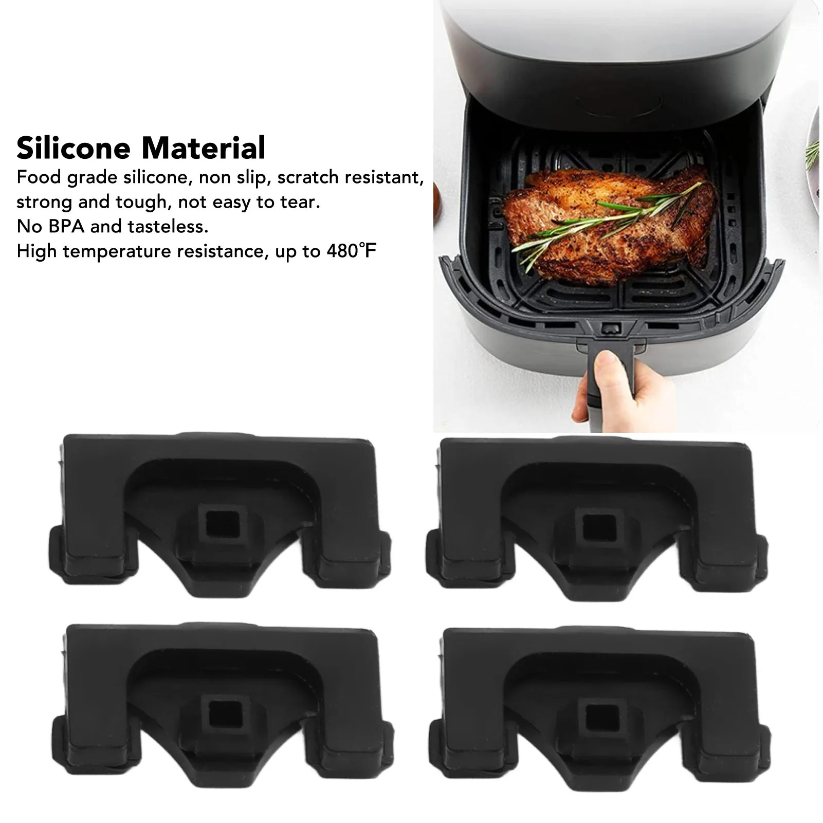 Air Fryer Accessories 8pcs Fryer Silicone Bumpers Fryer Replacement Part for Vortex and other Fryers Silicone Protective Feet