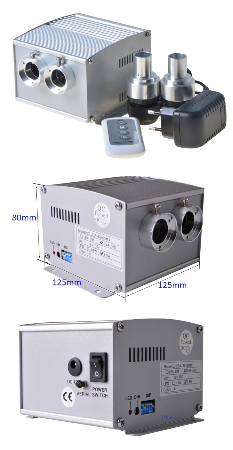 Description Picture 2 of itemLEA-502 Twinkle 10W White color fiber optic light engine for meeting home cinema ceiling