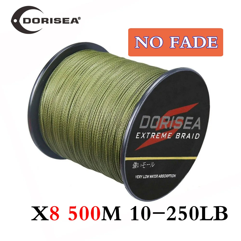 

DORISEA "NO FADE" 8 Strands 500M 10-250LB PE Extreme Multifilame Braided Fish Line Wire Pescaria Material De Pesca