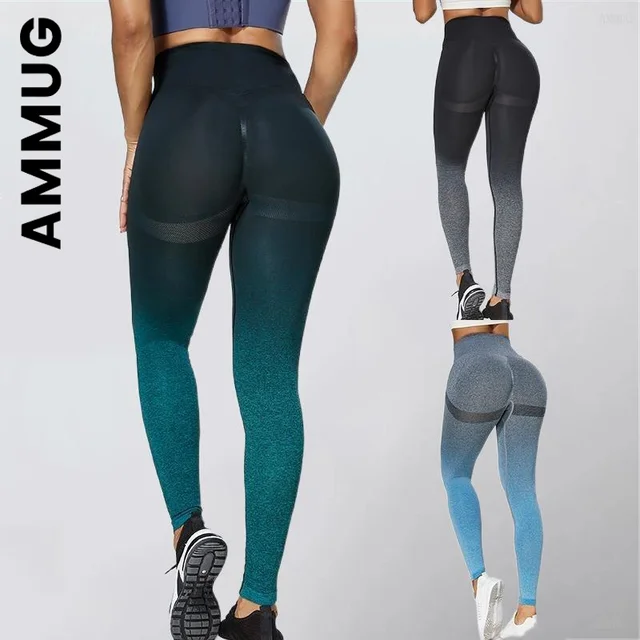 Women Workout Fitness Pant Gradient Color Energy Legging Jogging Running Leggings Gym Tights Stretch Sportswear Yoga Pants 1