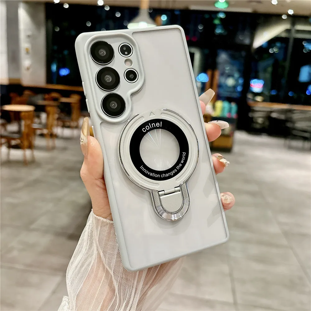 Luxury Acrylic Clear Folding Stand Armor Shockproof Phone Case
