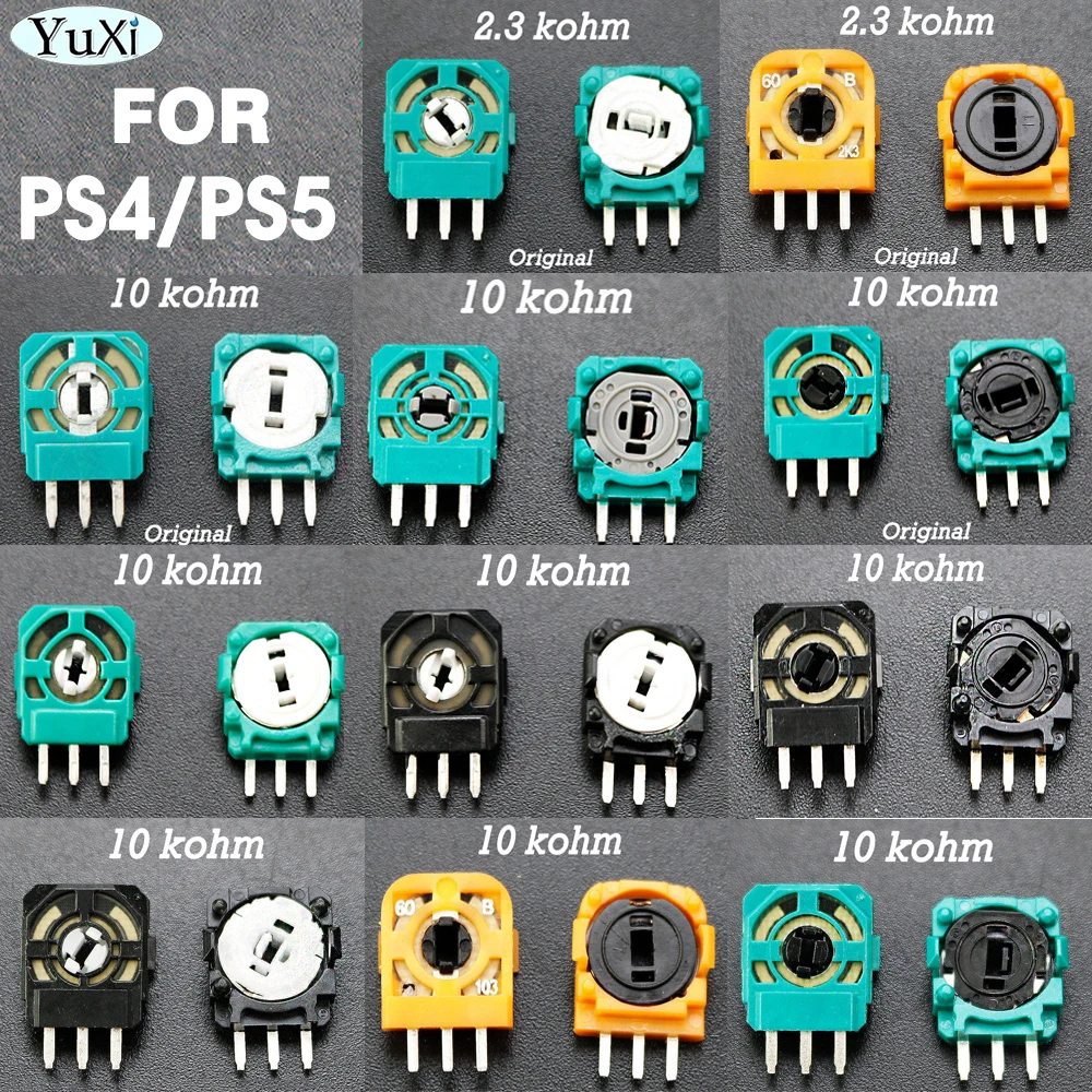 3D Analógico Micro Switch Sensor, Mini Thumbstick Controlador, Resistores de Eixo Original, Potenciômetro, PS4, PS5, OEM, 1 Peça