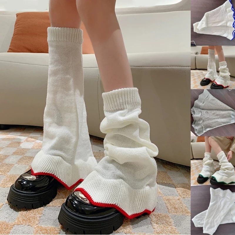 

Женские гетры до колена, нескользящие толстые чулки, вязаные носки, бандаж на щиколотке