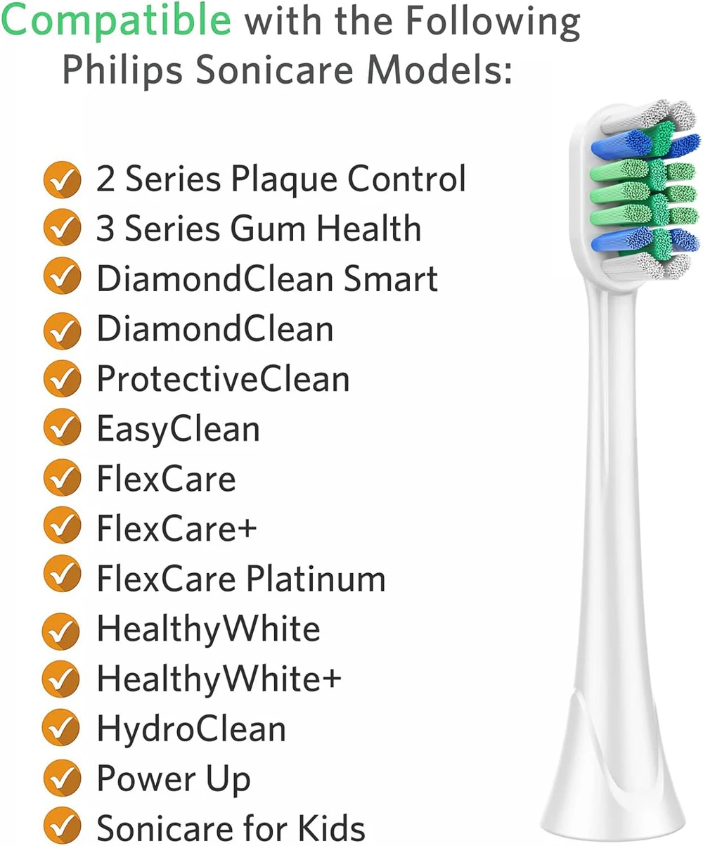 Replacement Toothbrush Heads Compatible Philips Sonicare C3 C2 G2 Electric Brush Heads Sonicare C2 Plaque Control toothbrush heads