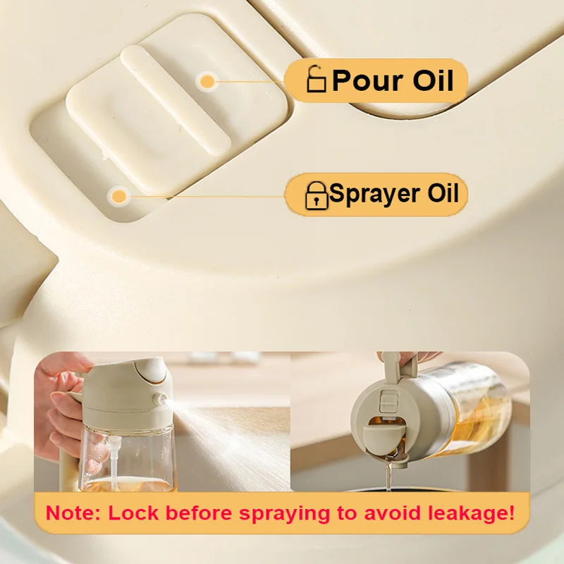 2in1 500ml Plastic Spray Oil Sprayer Bottle Spray Oil Dispenser Oil Jar Cruet BBQ Kitchen Baking Roasting Picnic Kitchen Tool 3