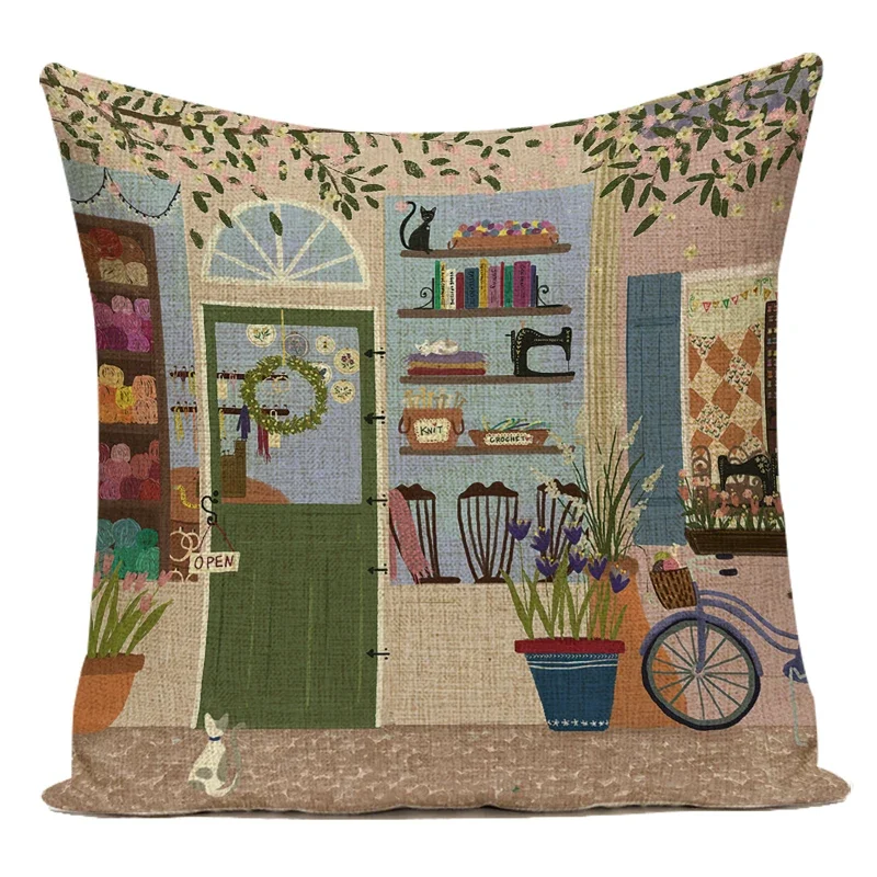 Vintage Floral Bird Decorative Throw Pillow Cover for Home and Garden Decor