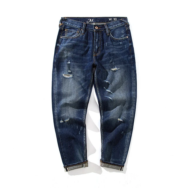 Men Designer Jeans Trendy Bottom Cotton Dark Blue Cheap Selvedge Jean  Washed Heavy Vintage Selvage Denim Pants For Man EW2102009 - AliExpress