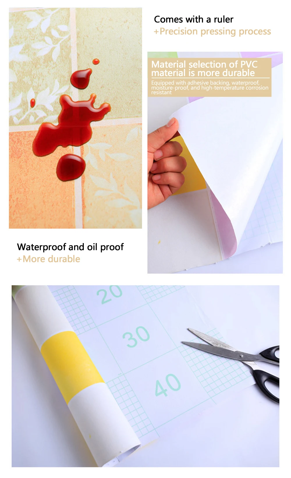Autoadesivo PVC Grade Padrão Wallpapers, Home Renovation,