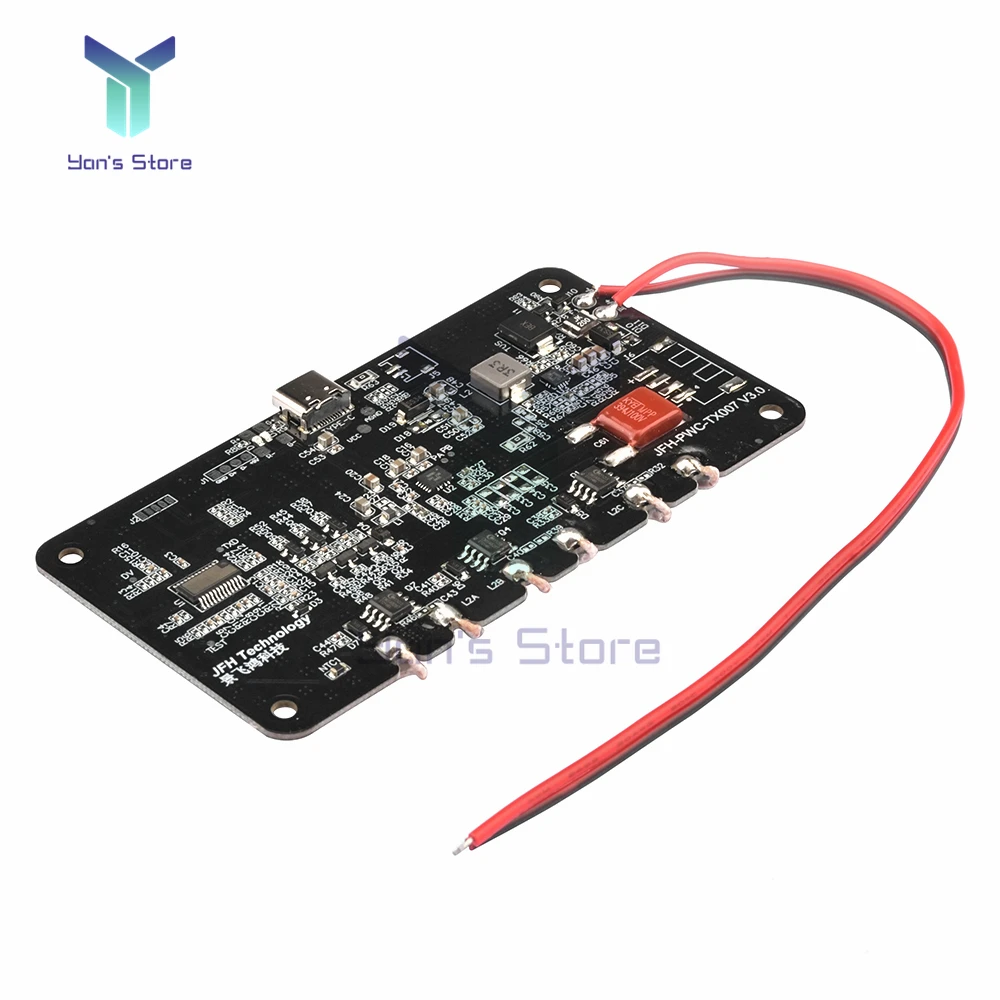 12V 24V 18W Type-C Wireless Charger Module fast charging Transmitter Anti-reverse Short circuit protection board Car 3 Coils