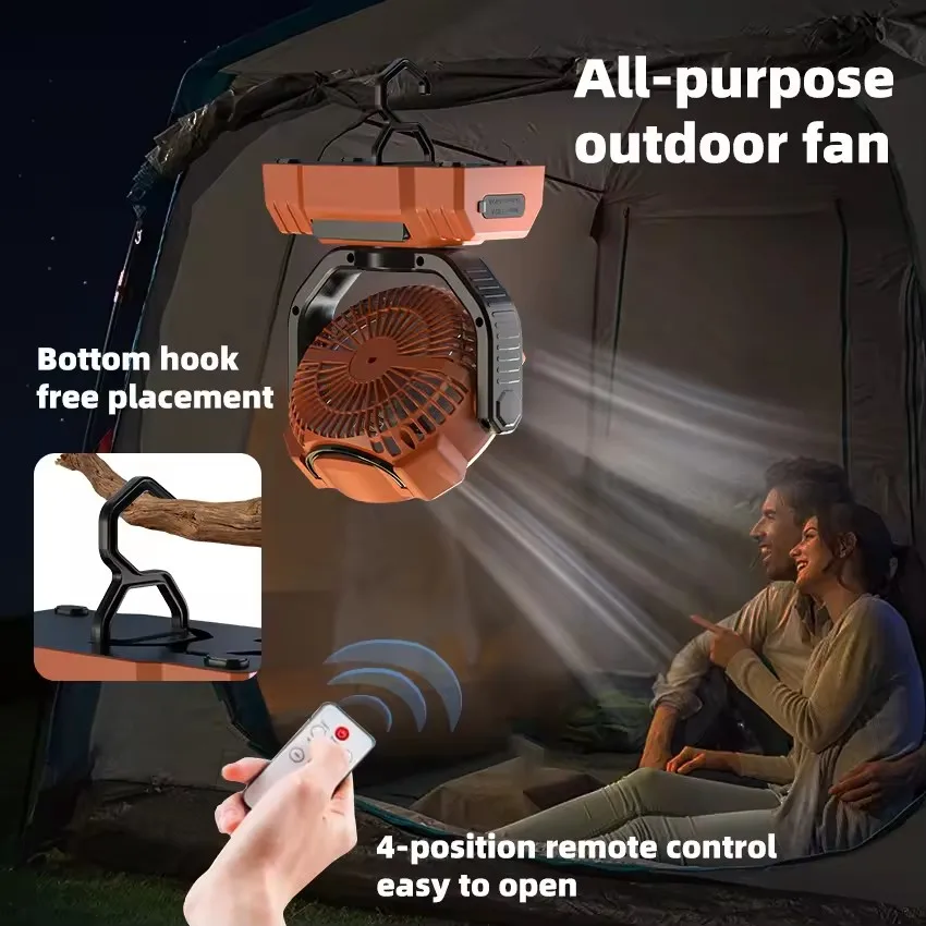 Can Be As A Power Bank Portable Hurricane Emergency 40000mAh High Capacity Battery Outdoor Tent Battery Fan 4