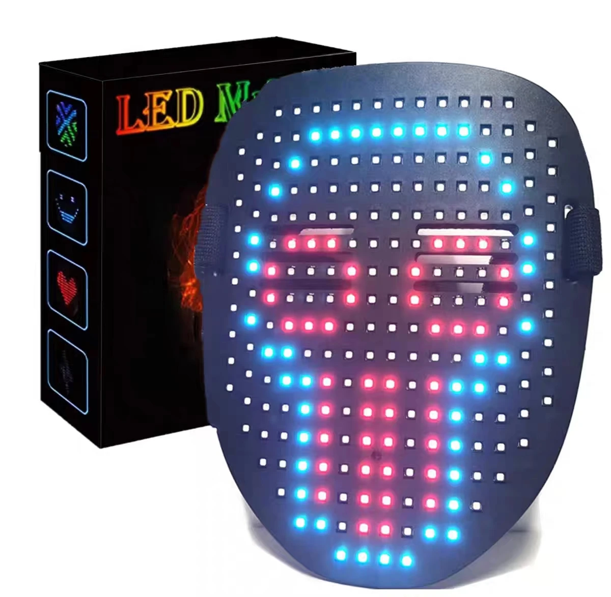 Halloween Mask Party Masks New Halloween LED Mask Gesture Light Mask Face-changing Induction Party Performance Atmosphere Props