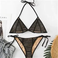 Black Sexy Micro Bikini Triangle Swimsuit Punk Swimwear Halter String Women Trend Two Piece Beach Thong Bathing Suit Bikinis Set