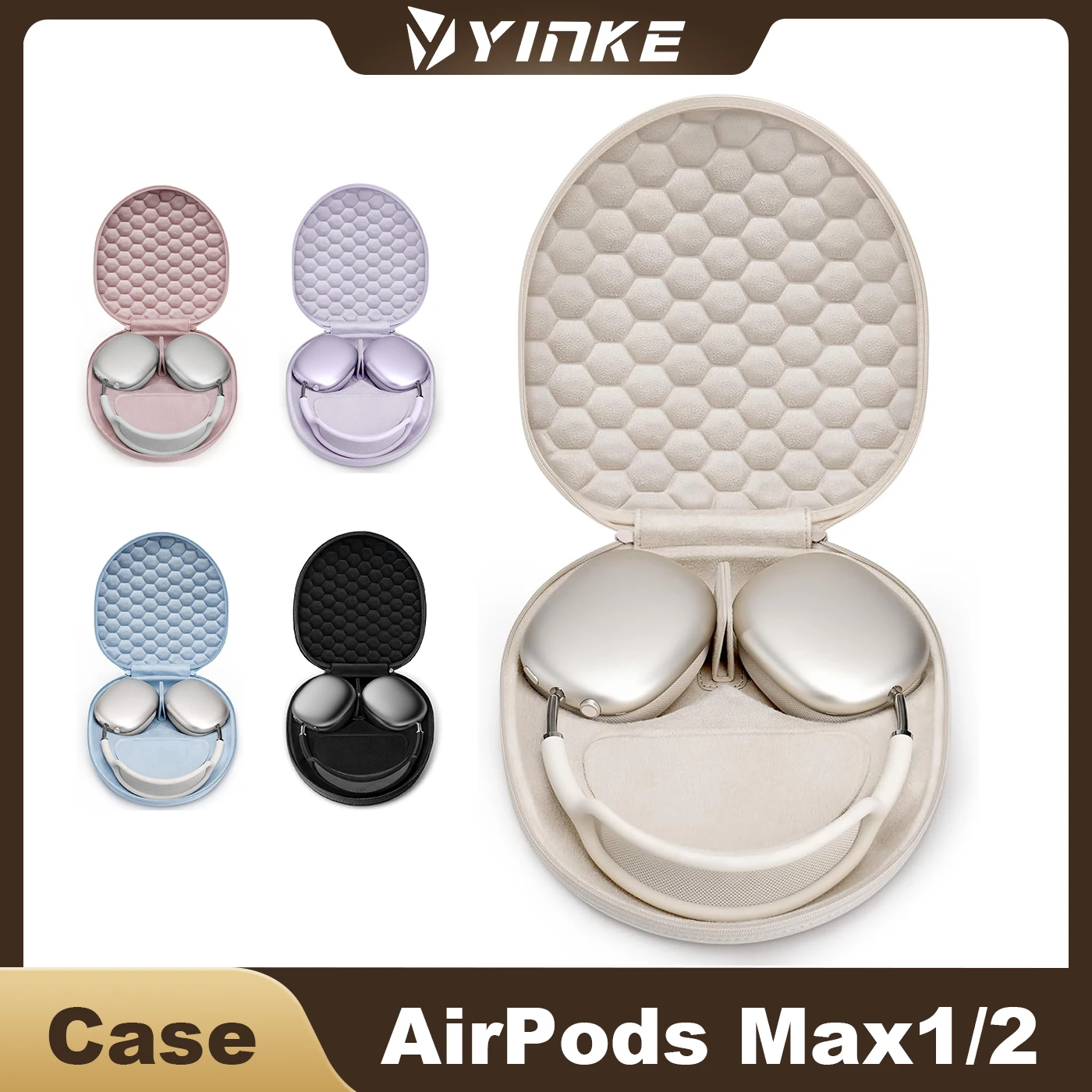 Yinke Smart Case für AirPods Max Kopfhörer, ultradünne, tragbare Reisetasche mit Magnetverschluss, AirPods Max Zubehör