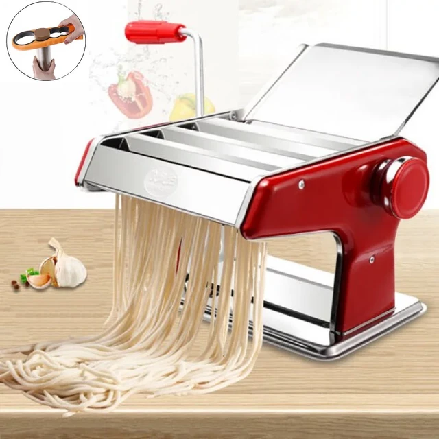  Pasta Maker Machine, Homemade Stainless Steel Manual Roller Pasta  Maker With Adjustable Thickness Settings Sturdy Noodles Cutter for Spaghetti,  Fettuccini, Lasagna or Dumpling Skins (sliver) : Home & Kitchen